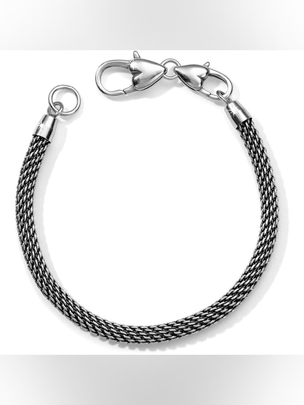 $42 NWTS! Brighton "Beverly Glam" Silver Mesh ABC Add A Charm Starter Bracelet!